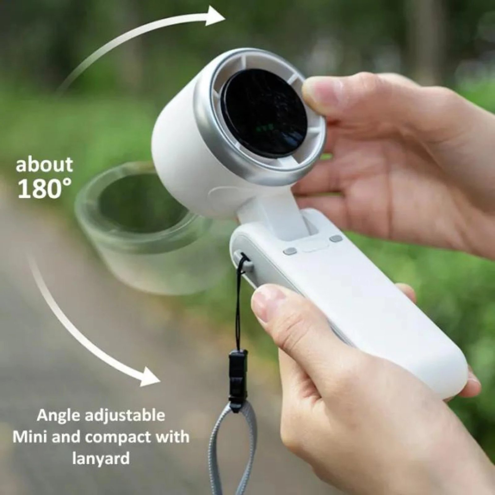 Handheld Folding Turbo Fan With 5 Speed Adjustment Portable Rechargeable Cooling Device - Image 2