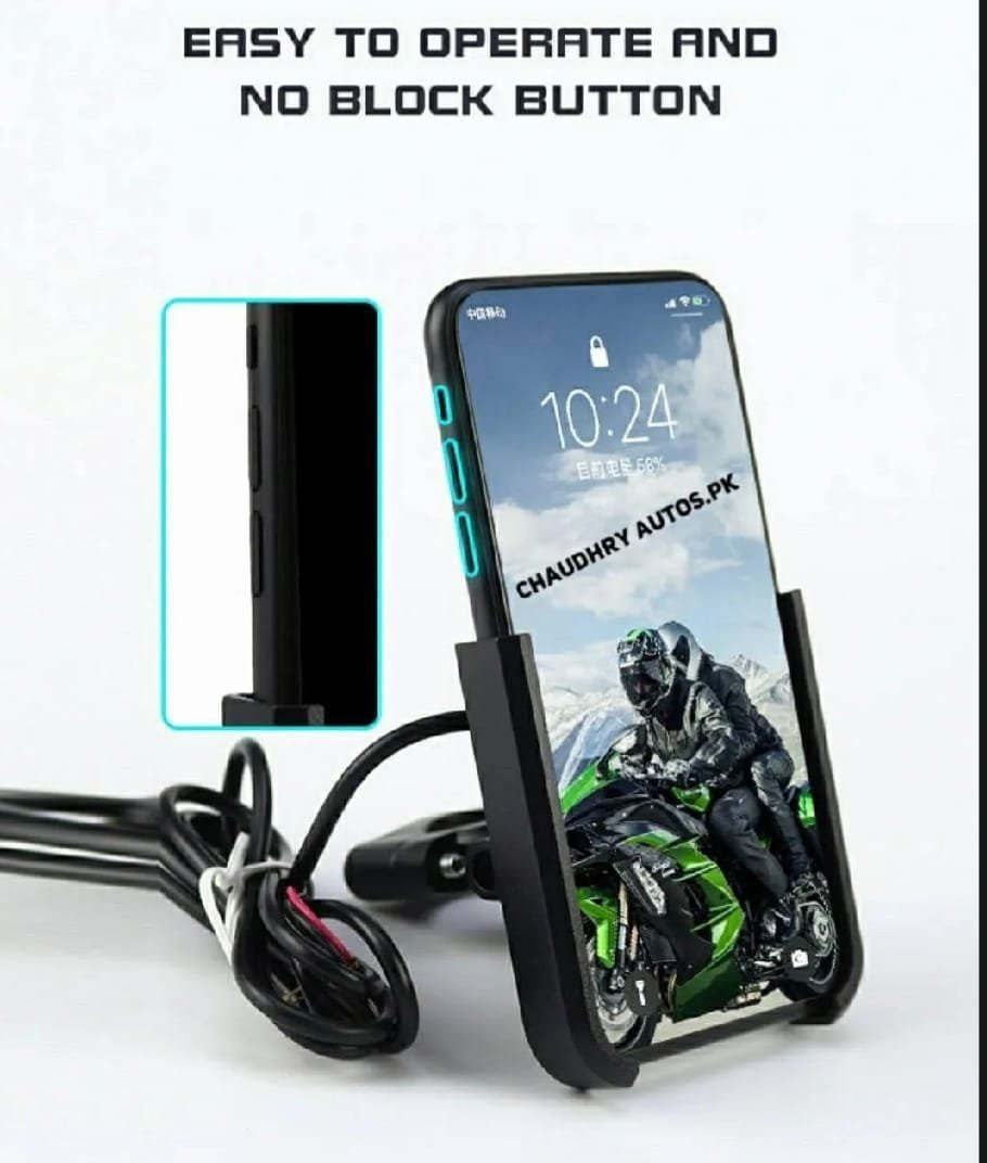 Motorcycle Mobile Holder With Charger Aluminium Body Durable And Convenient - Image 5