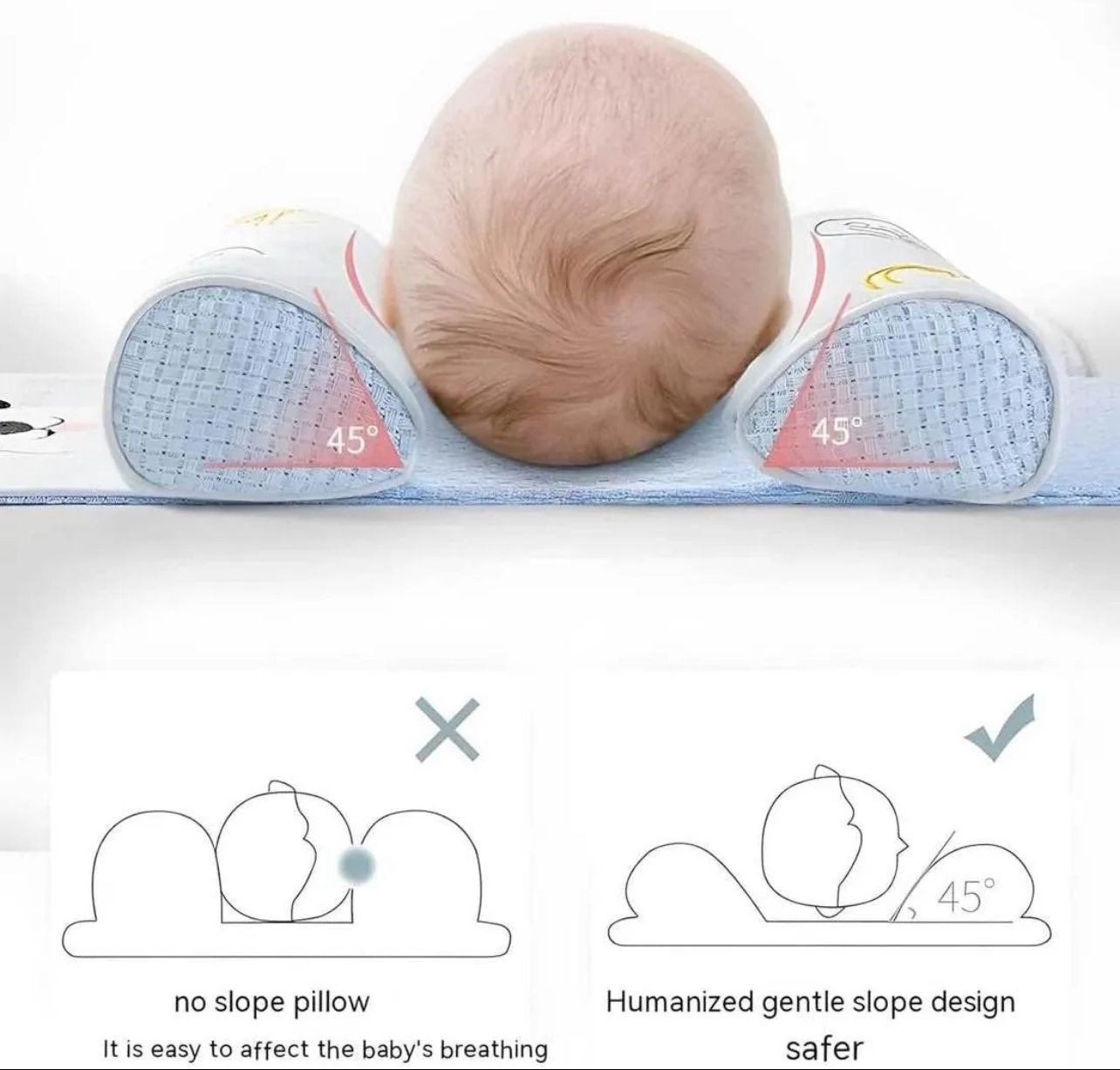 Adjustable Baby Sleeping Support Pillow Anti Roll Cushion And Neck Protection Infant Sleep Positioner | Random Colour - Image 6