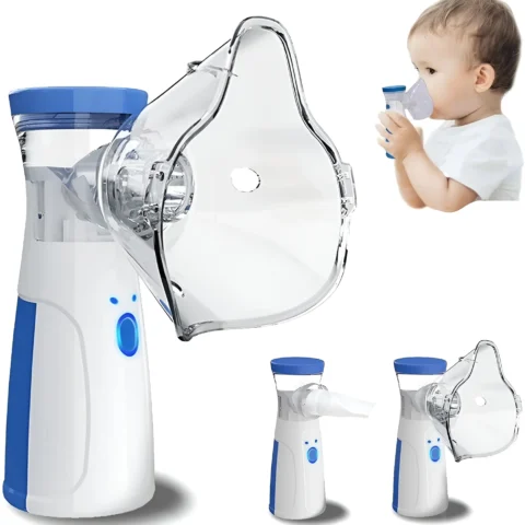 Kids Nebulizer Machine - Portable Children Nebulizer Machine For Kids - Kids Inhaler Compressor Nebulizer For Breathing Issues, Cough, Cold, Flu, Asthma Treatment - Fast Mist, Silent Noise, Easy to Use